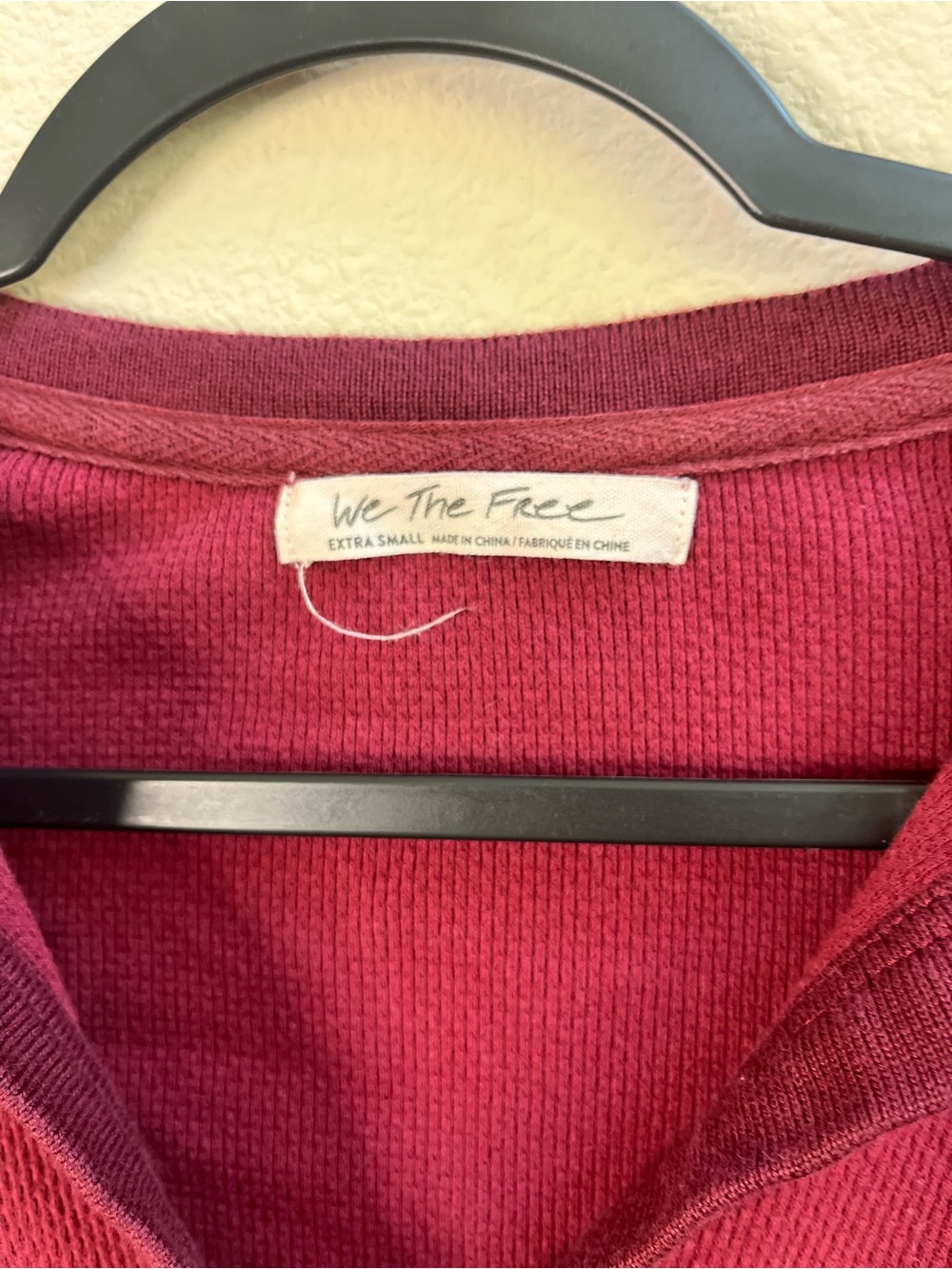 We The Free Micah Burgundy Top - Size XS - Picture 3 of 9